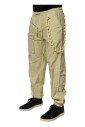 yellow-nylon-cargo-chain-jogger-pants