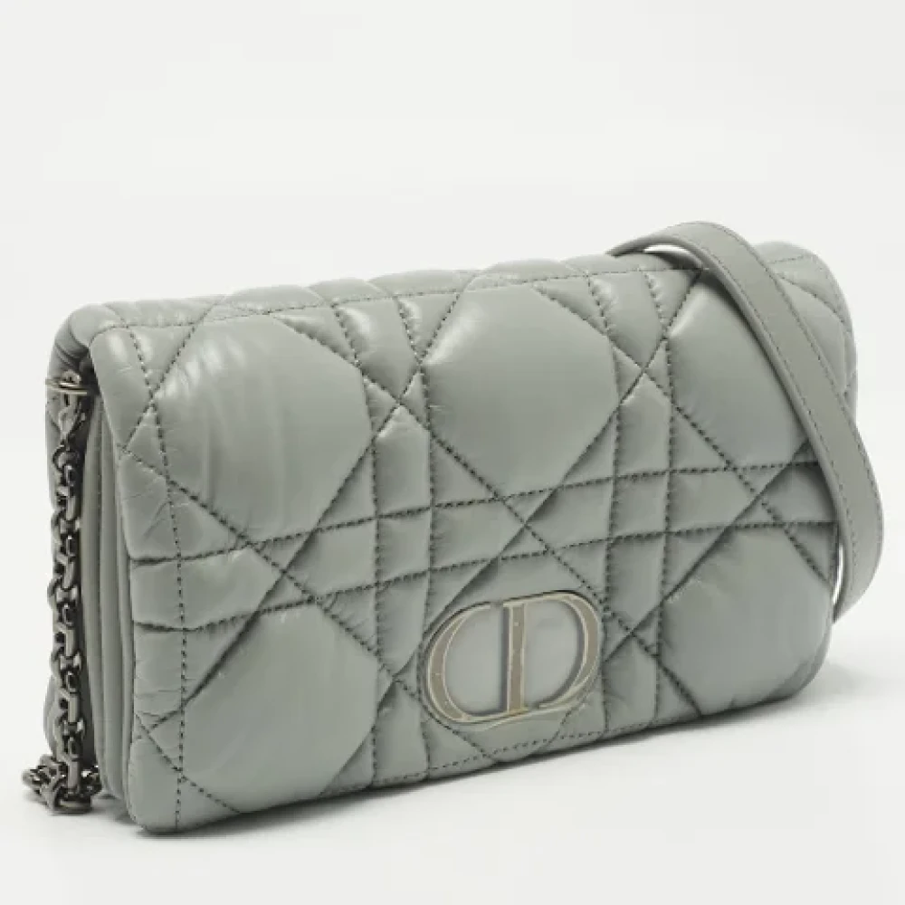 Dior Vintage Pre-owned Leather dior-bags Gray Dames