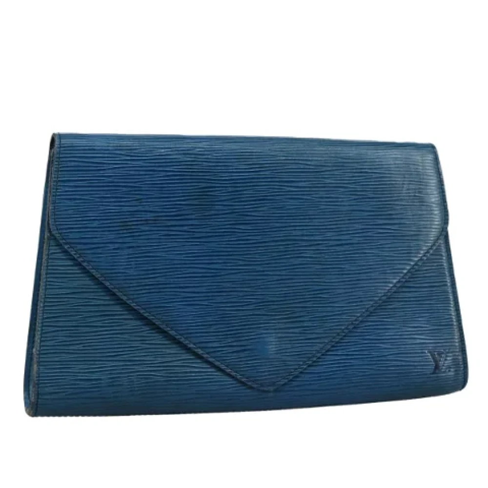 Louis Vuitton Vintage Pre-owned Leather clutches Blue Dames