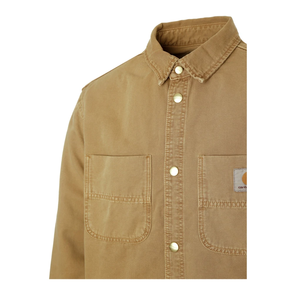 Carhartt WIP Canvas overshirt met drukknoopsluiting Brown Heren
