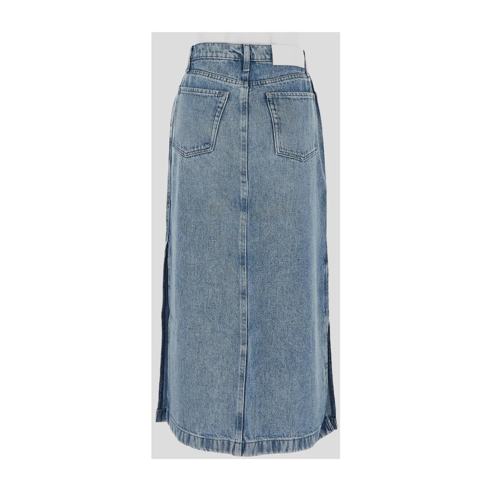 7 For All Mankind Denim Midi Rok Blue Dames