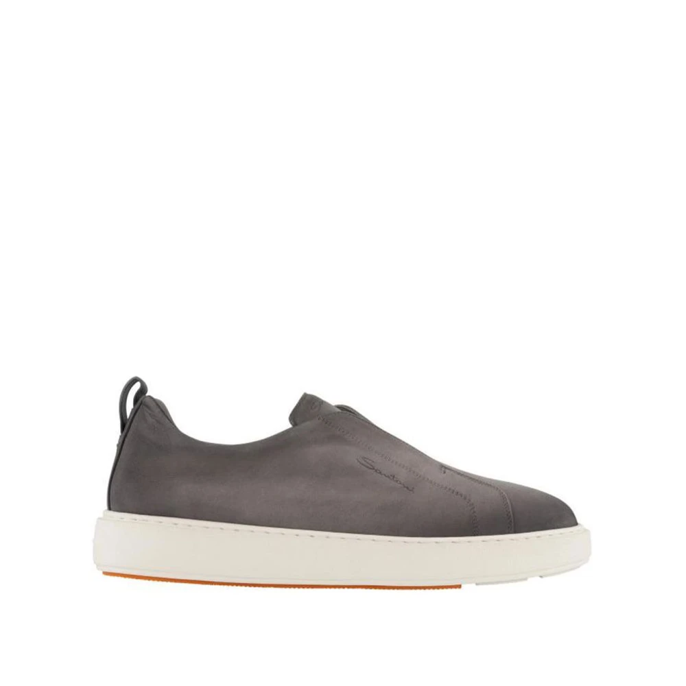 Santoni Men's Gray Slip-On Trainers - Sneakers - 8 Uk - Shoes