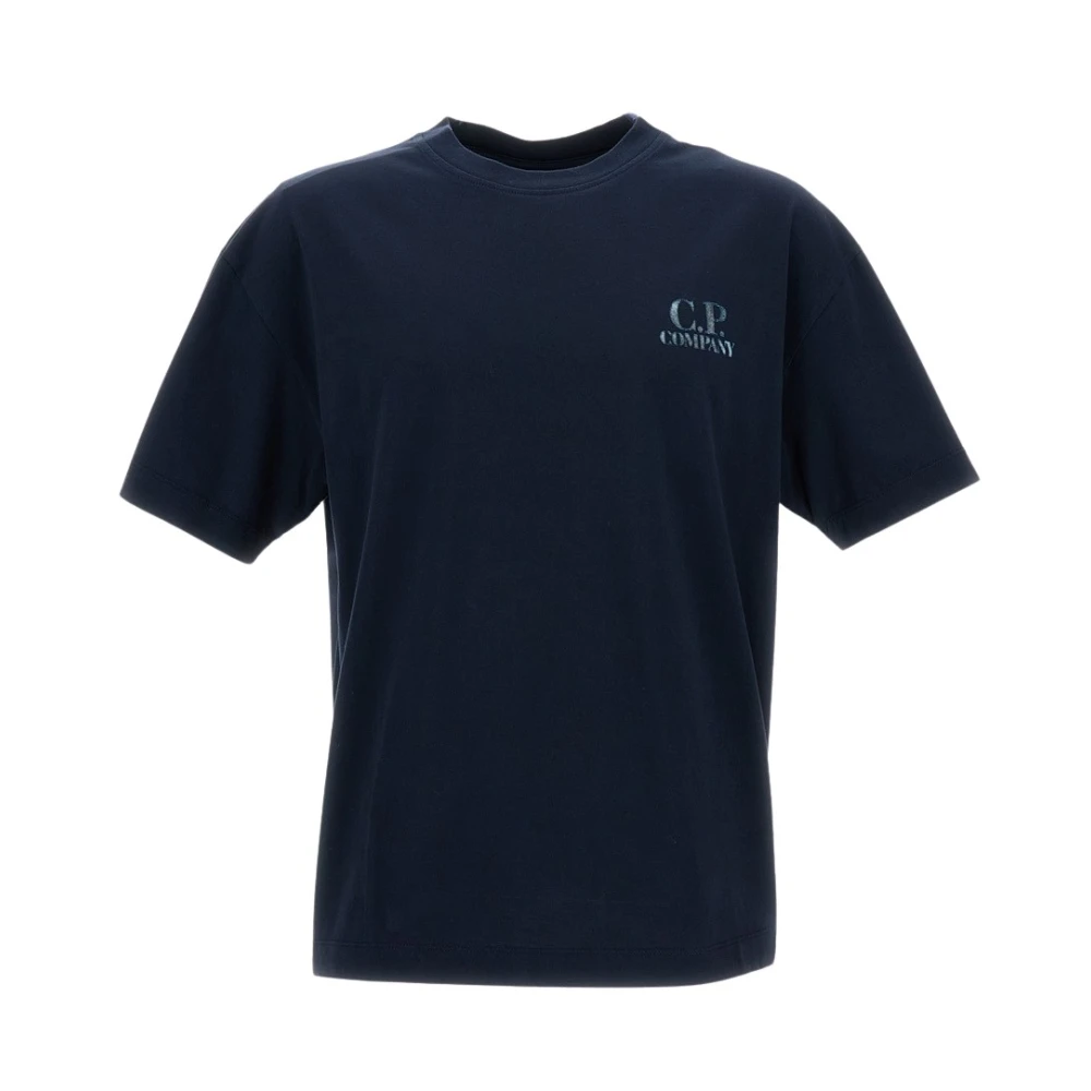 C.p. Company Men's Blue T-Shirts, Xl, 30/1 Jersey Logo T-Shirt
