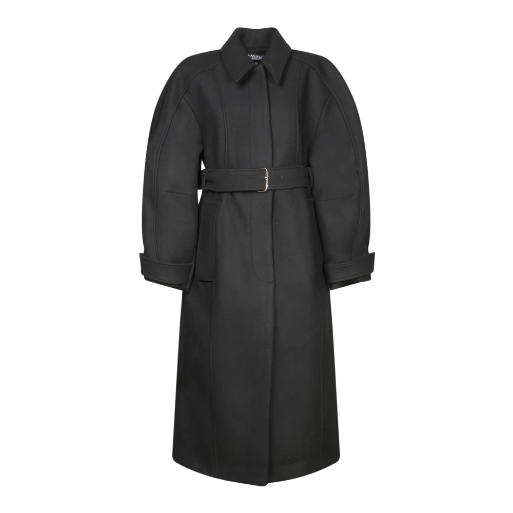 Jacquemus Zwarte Wollen Jas Aw24 Stijlvol Black Dames