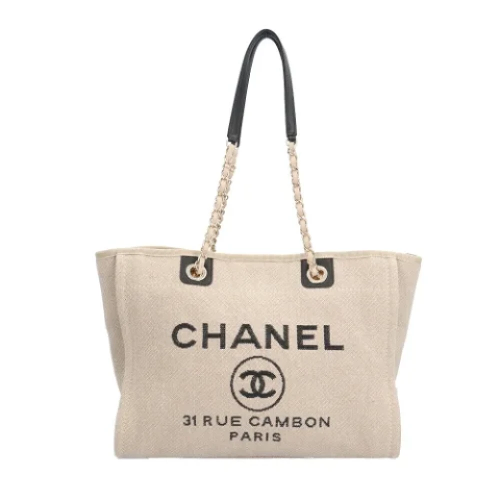 Chanel Vintage Pre-owned Canvas totes Beige Dames