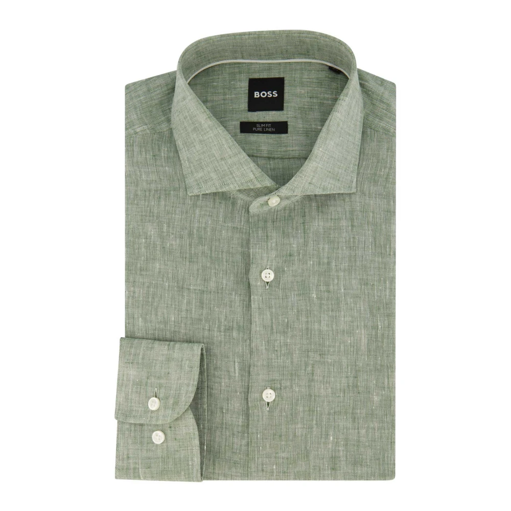 Hugo Boss Groen Slim Fit Zakelijk Overhemd Green Heren