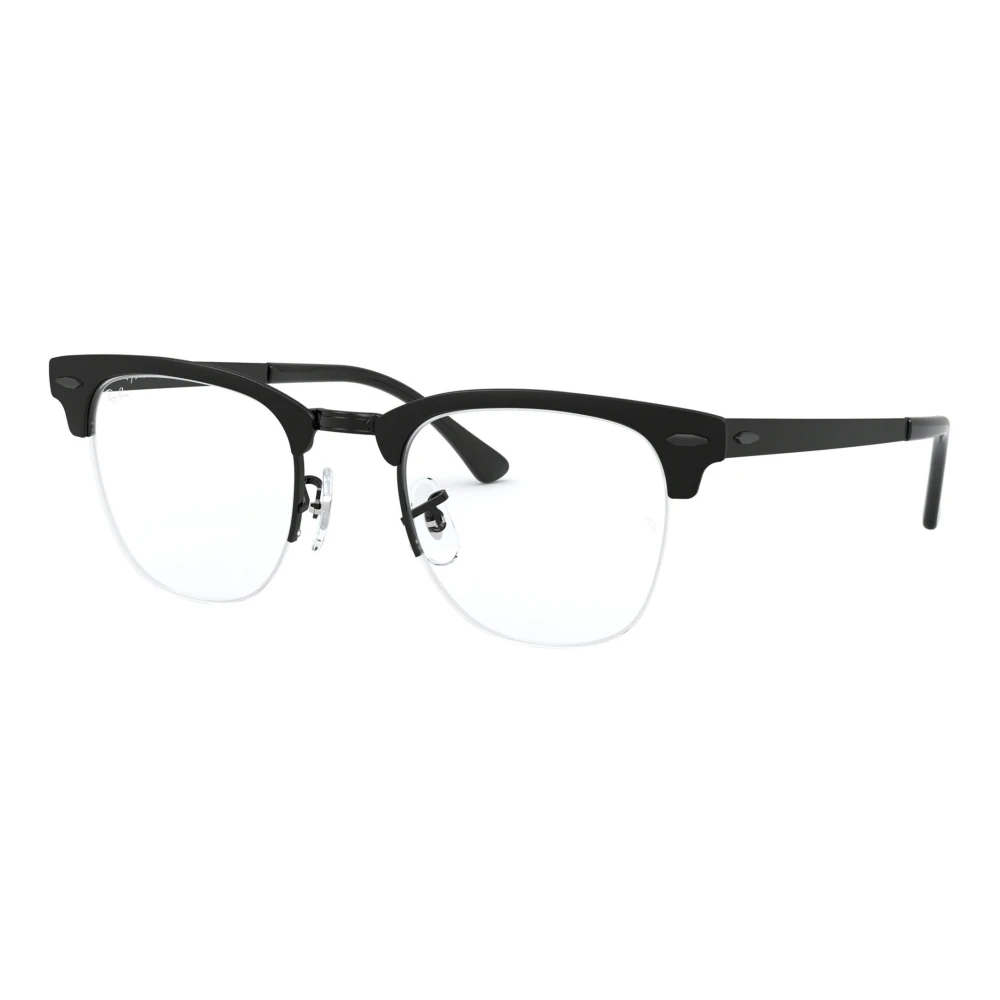 Ray-Ban Unisex Black Glasses,, Clubmaster Metal Eyewear Frames Medium