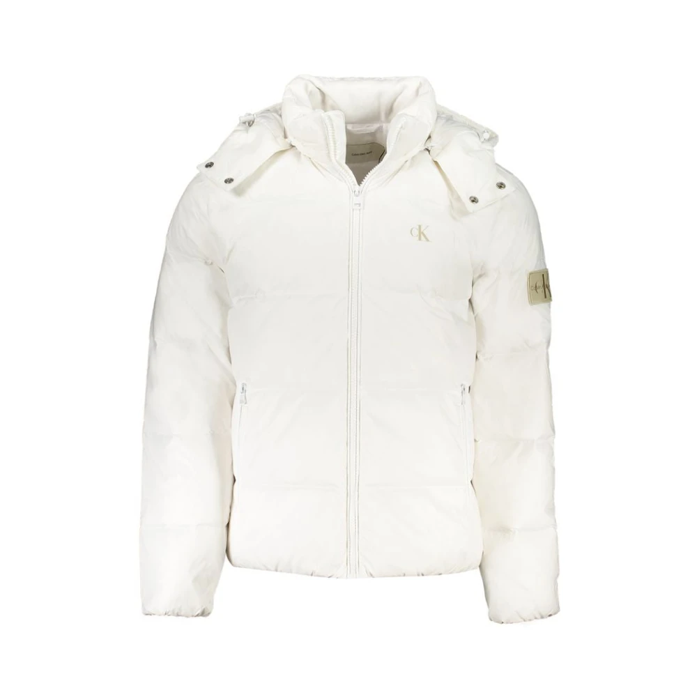 Calvin Klein Nylonjas met capuchon en zakken White Heren