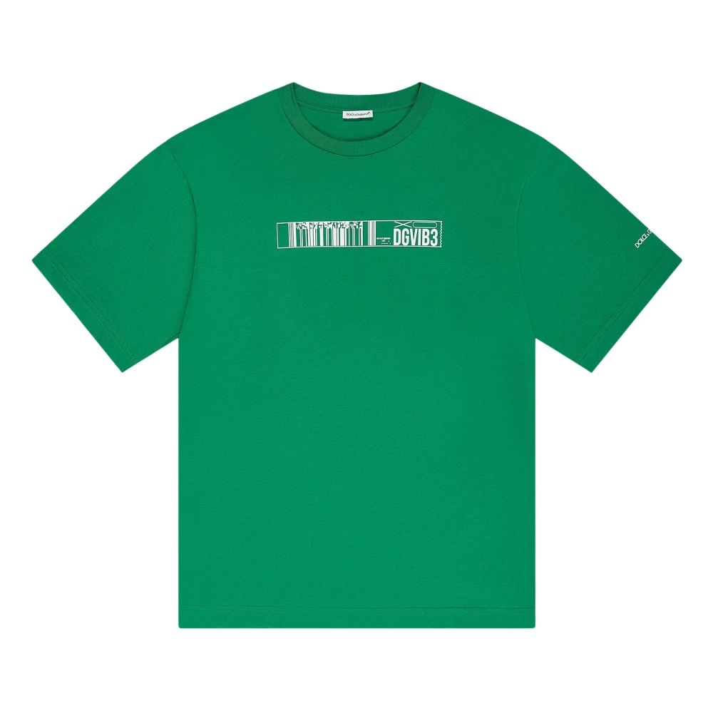 Dolce & Gabbana Men's Green Dg Vibe T-Shirt Urban Style