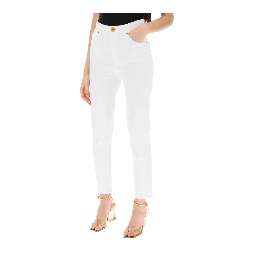 Balmain Hoge Taille Slim Jeans White Dames