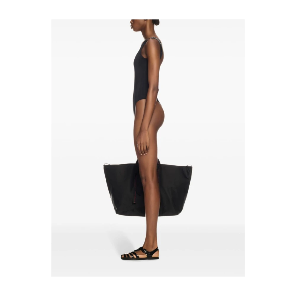 Off White Zwarte Zee Kleding Brede Schouder Badpak Black Dames