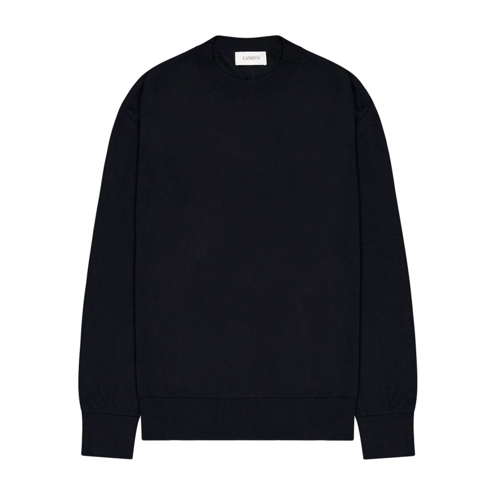 Laneus Zwarte Crew Neck Sweater Black Heren