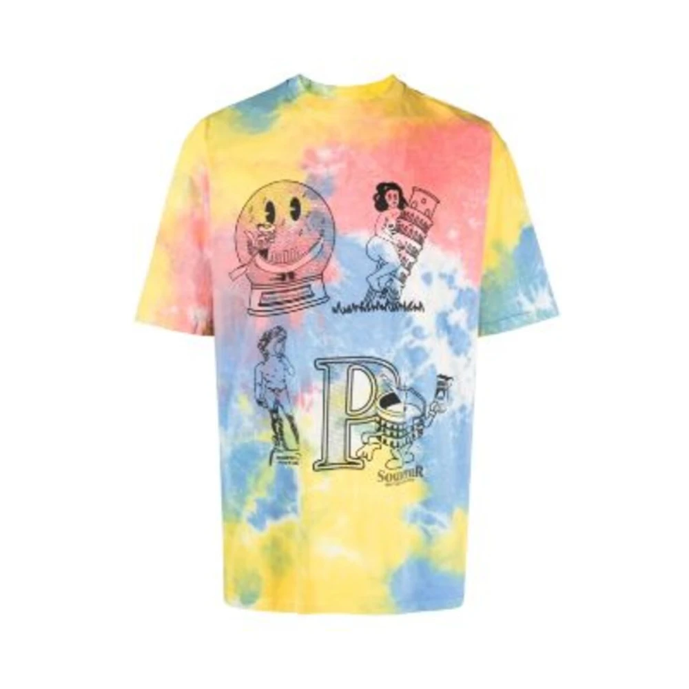 Pas De Mer Multicolor Tie-Dye Grafisch Print T-Shirt Multicolor Heren