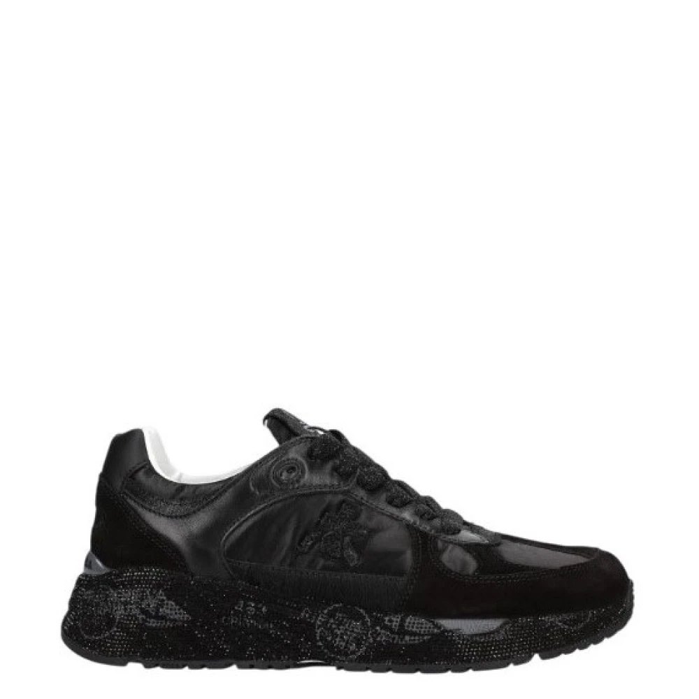 Premiata Zwarte Sneakers met Katoenen Veters Dames Schoenen