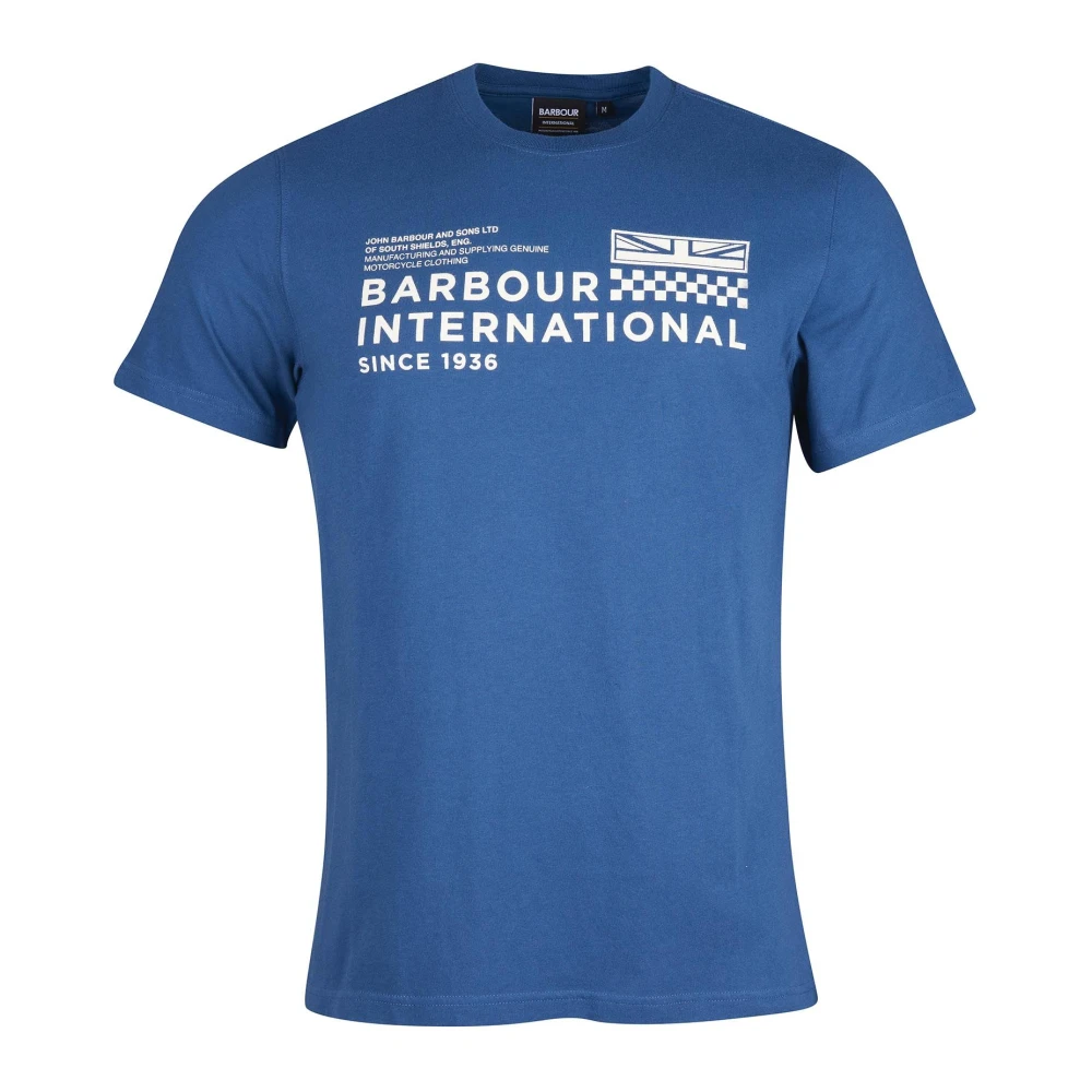 Barbour Grafische Print Katoenen T-Shirt Blue Heren