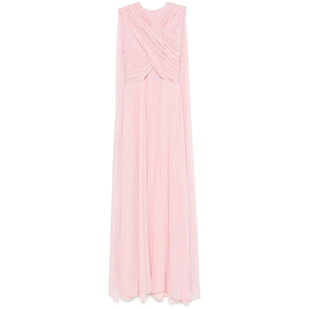 Costarellos Bubblegum Roze Gedrapeerde Jurk met Sjerp Pink Dames