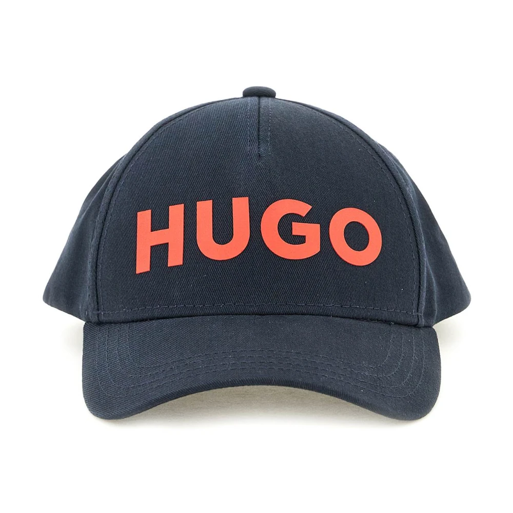 Hugo Boss Baseballpet met contrasterende logoprint Blue Heren