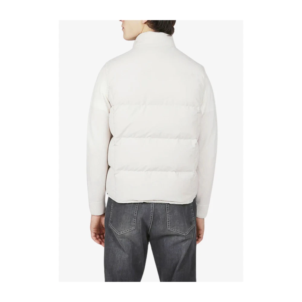 Eleventy Wollen Nylon Vest met Afneembare Capuchon Beige Heren