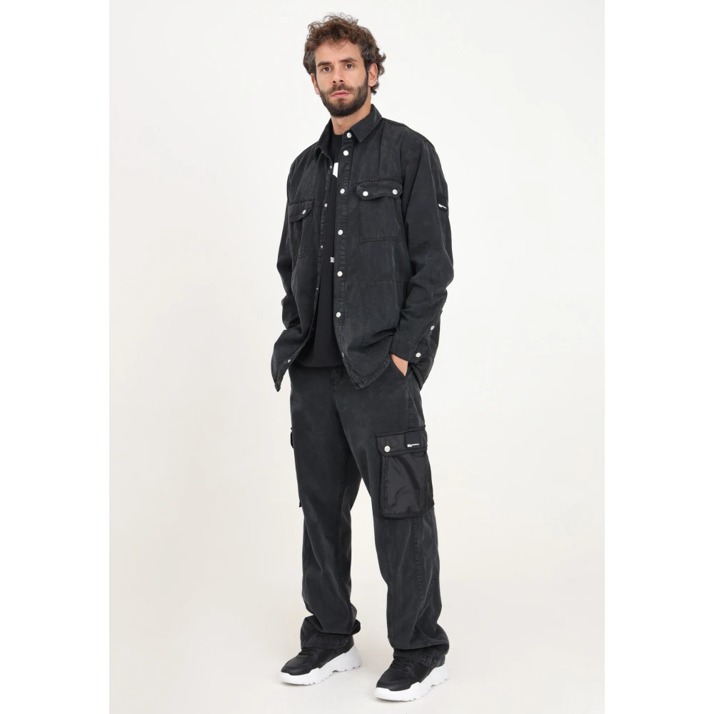 Karl Lagerfeld Zwarte Cargo Stijl Broek Black Heren