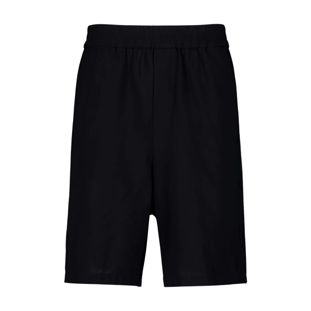 Sort Elastisk Midje Bermuda Shorts