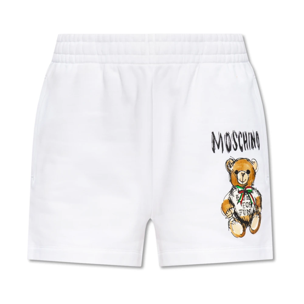 Moschino Shorts met logo White Dames