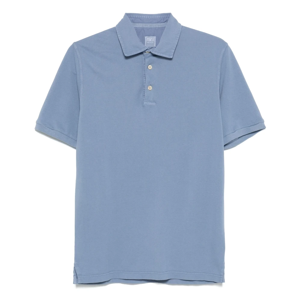 Fedeli Klassieke Katoenen Poloshirt Blue Heren