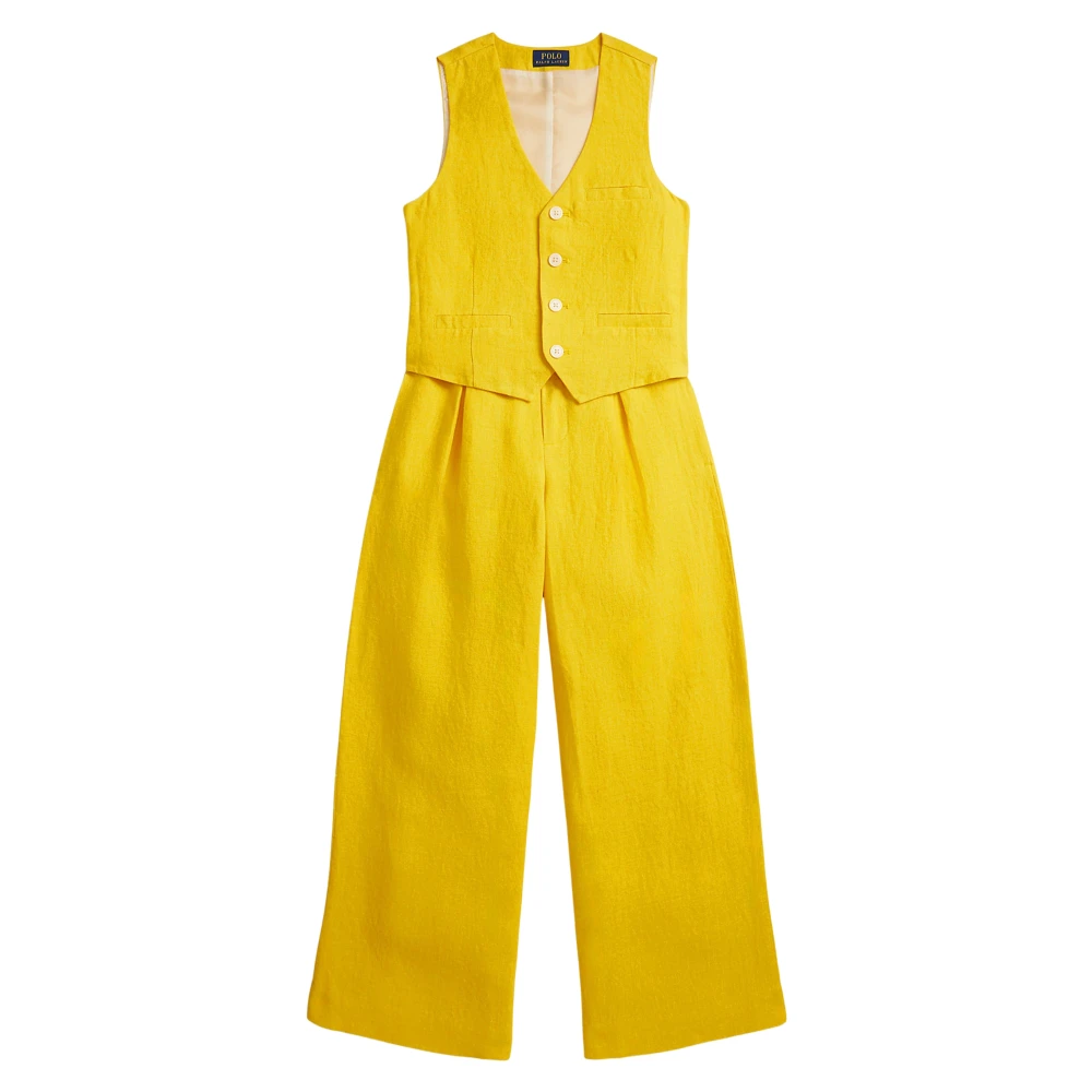 Ralph Lauren Girls Yellow Linen Trouser Set - Kids Sets - 16 Y - Kids