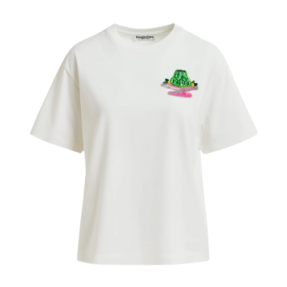 Essentiel Antwerp Embo T-shirt met Harrison Cake Design White Dames