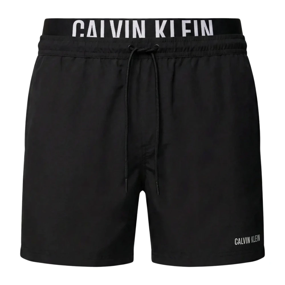 Calvin Klein Men's Black Beachwear, M, Medium Drawstring Boxer