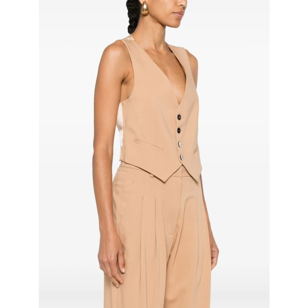 Forte Cachemire Twill Waistcoat Beige Dames