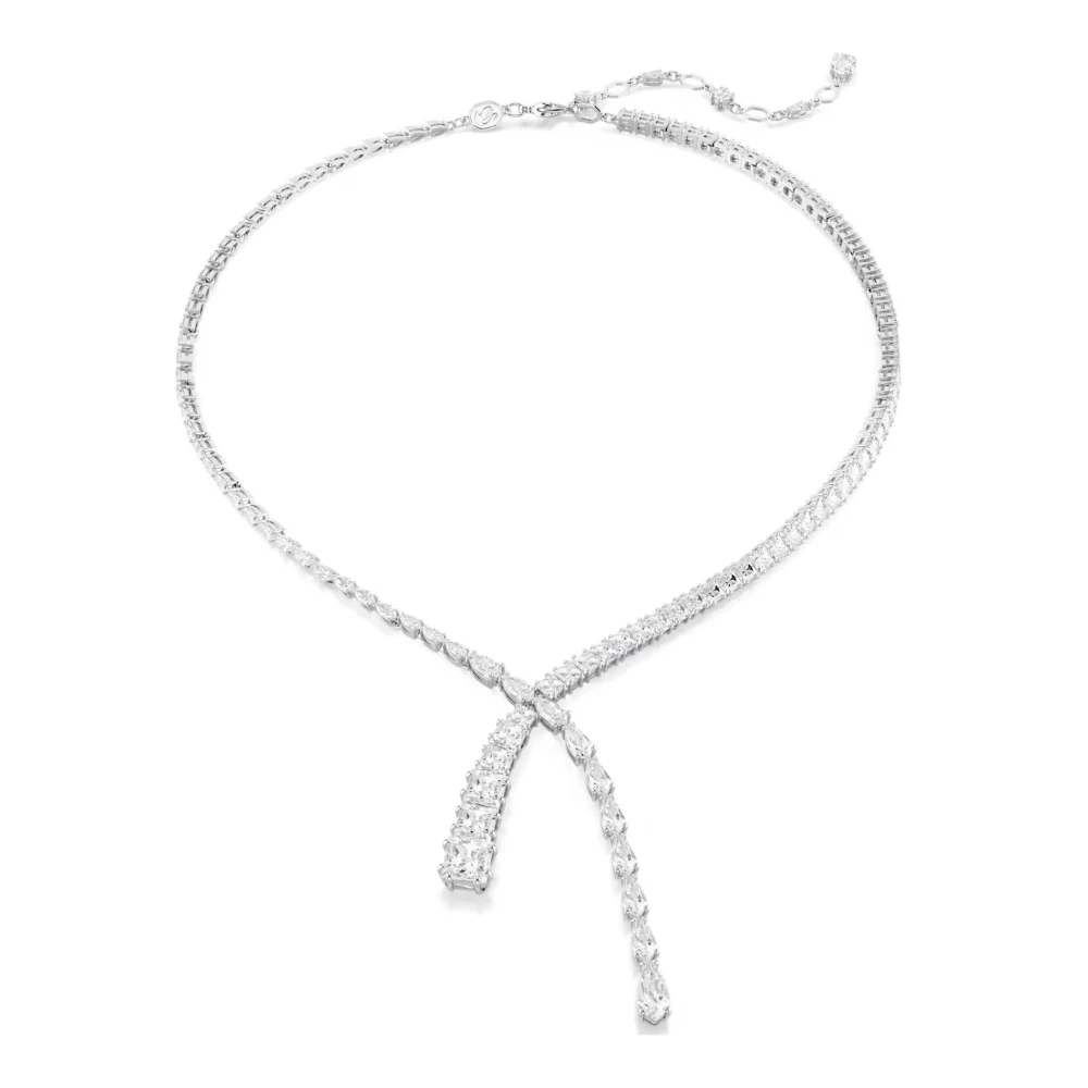 Swarovski Unisex Matrix Y Necklace Mixed Cuts White 5692533 - Unisex - Necklaces - Gray - One Size - Accessories