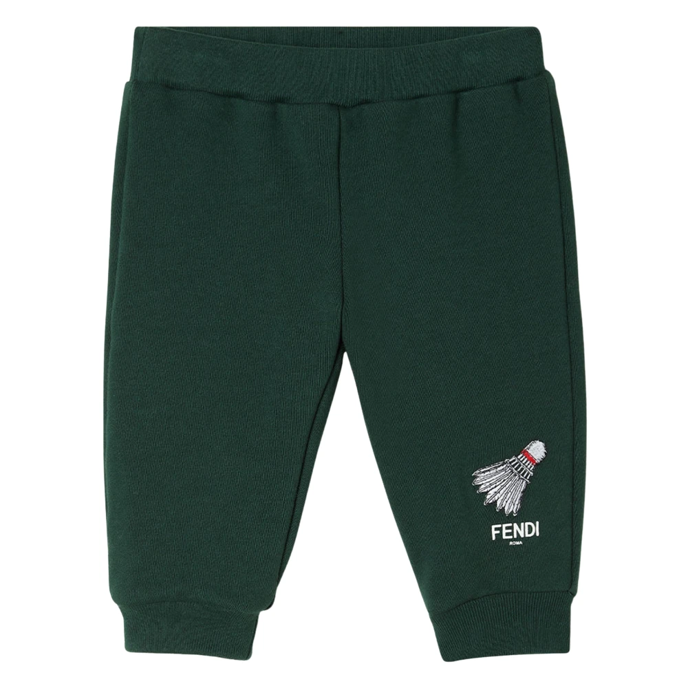 Fendi Boys Green Sweatpants, 18 M, Logo Joggers For Baby