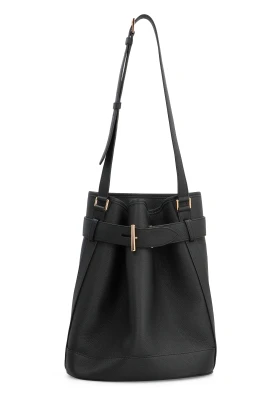 Läder Bucket Bag med Justerbar Rem