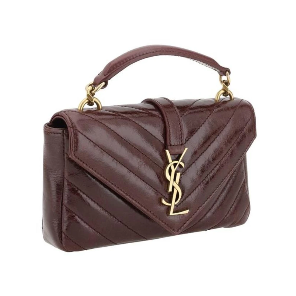 Saint Laurent Gewatteerde leren schoudertas met ketting Red Dames