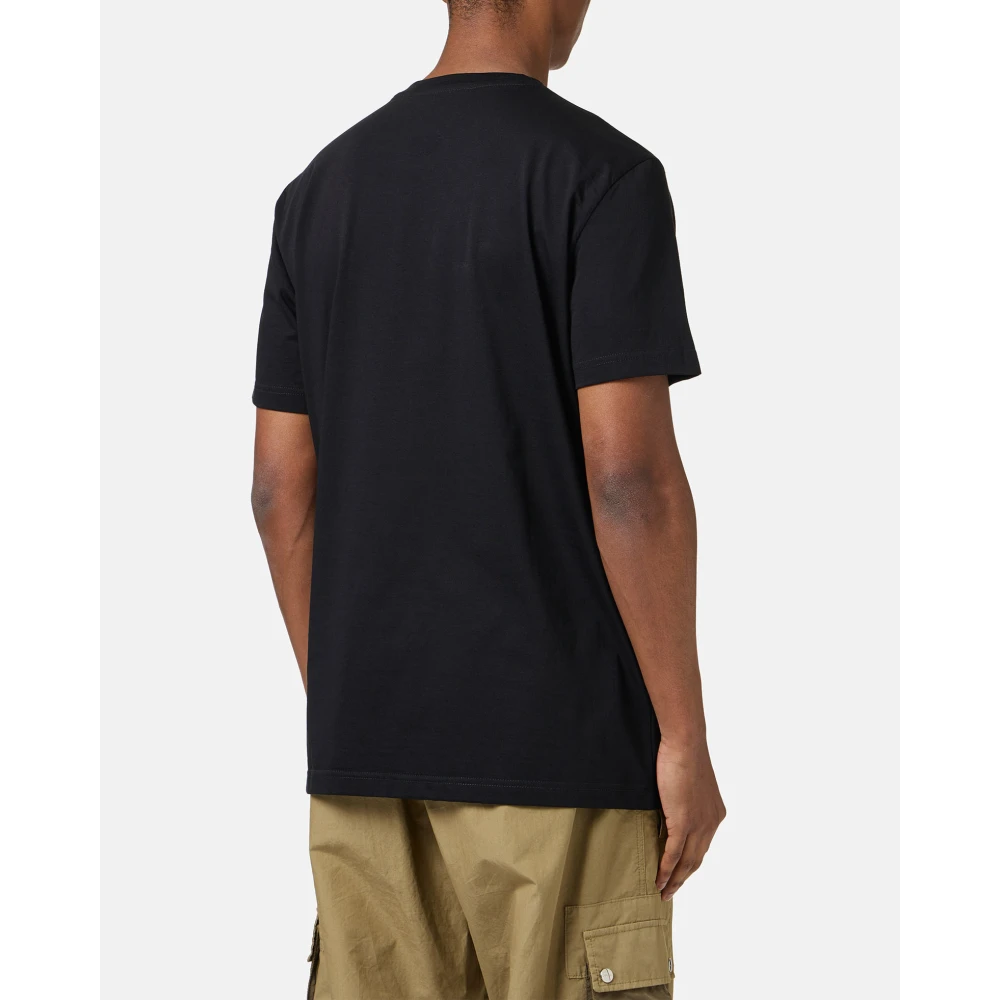 Iceberg Klassiek regular fit zwart T-shirt van katoenen jersey met Tom-print op de voorkant Black Heren