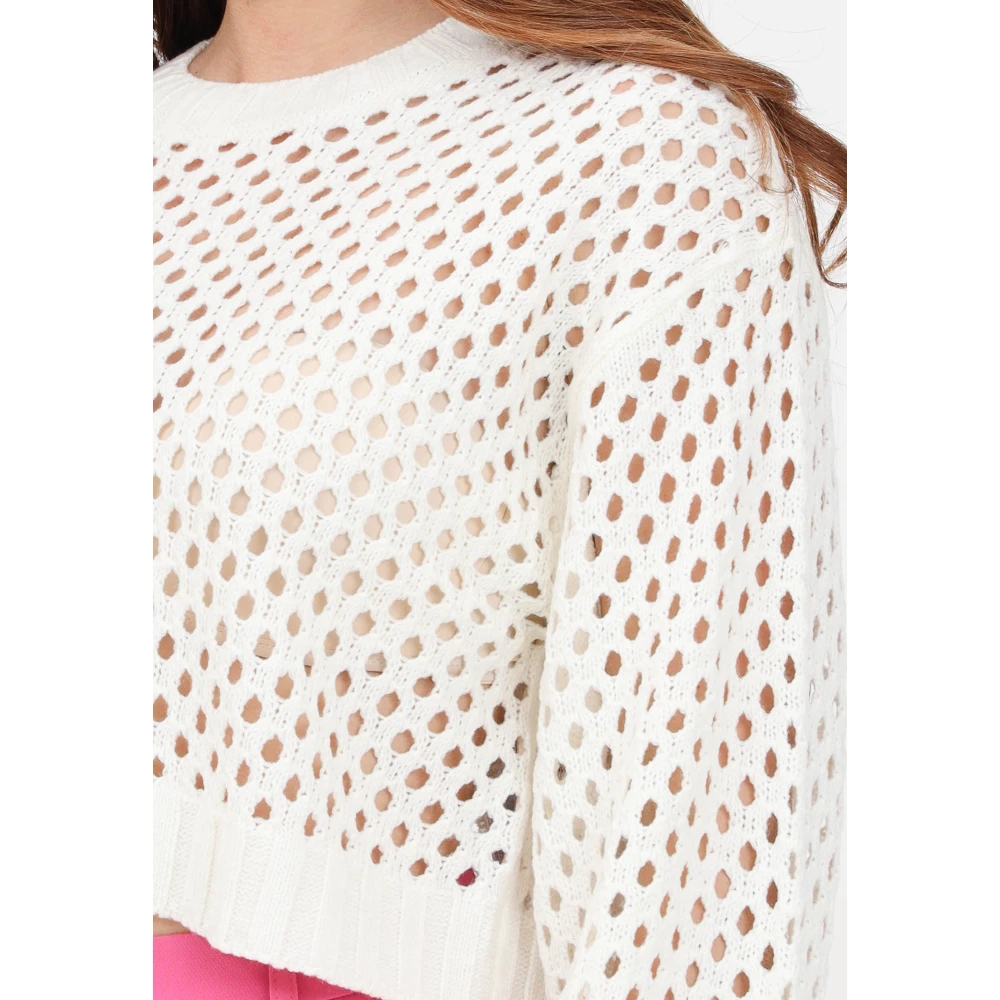 Only Round-neck Knitwear White Dames