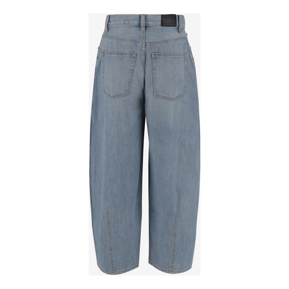 Helmut Lang Denim Cocoon Jeans met Logo Detail Blue Dames