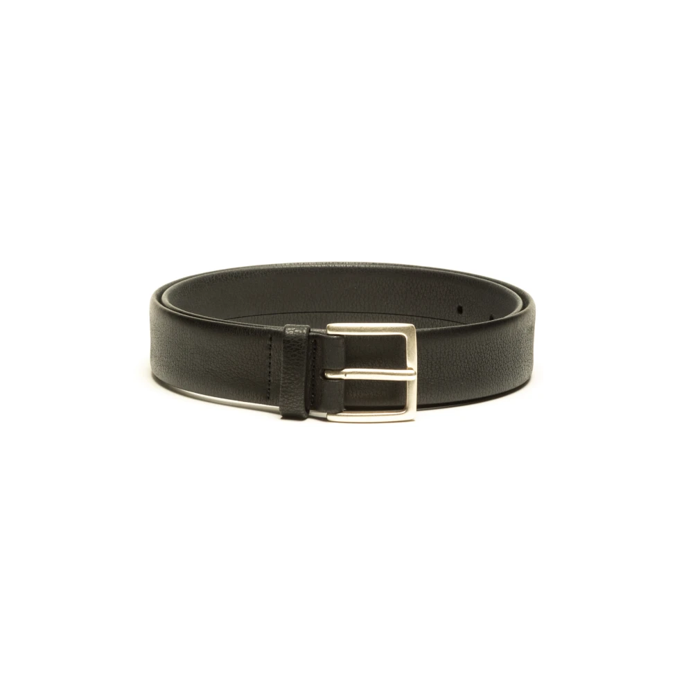 Orciani Zwarte Leren Riem Black Heren