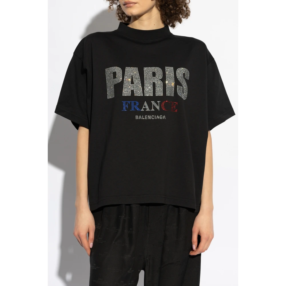 Balenciaga T-shirt met Logo Black Dames