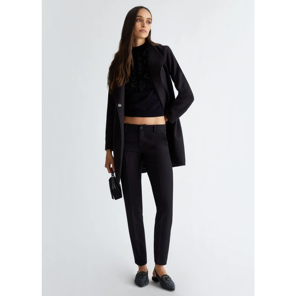 Liu Jo Stretch Chino Broek Rechte Pijp Black Dames