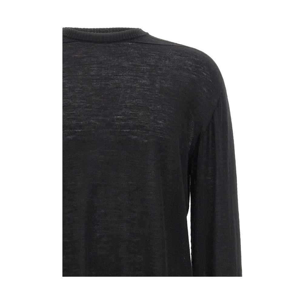 Rick Owens Zwarte Gebreide Trui met Ronde Hals Black Heren