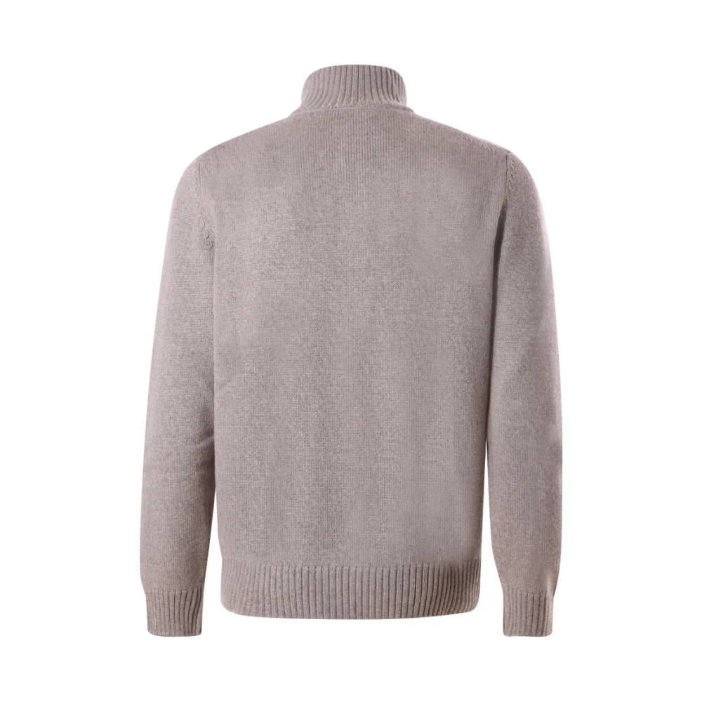 Fay Grijze Coltrui met Hoge Kraag en Knoopsluiting Gray Heren