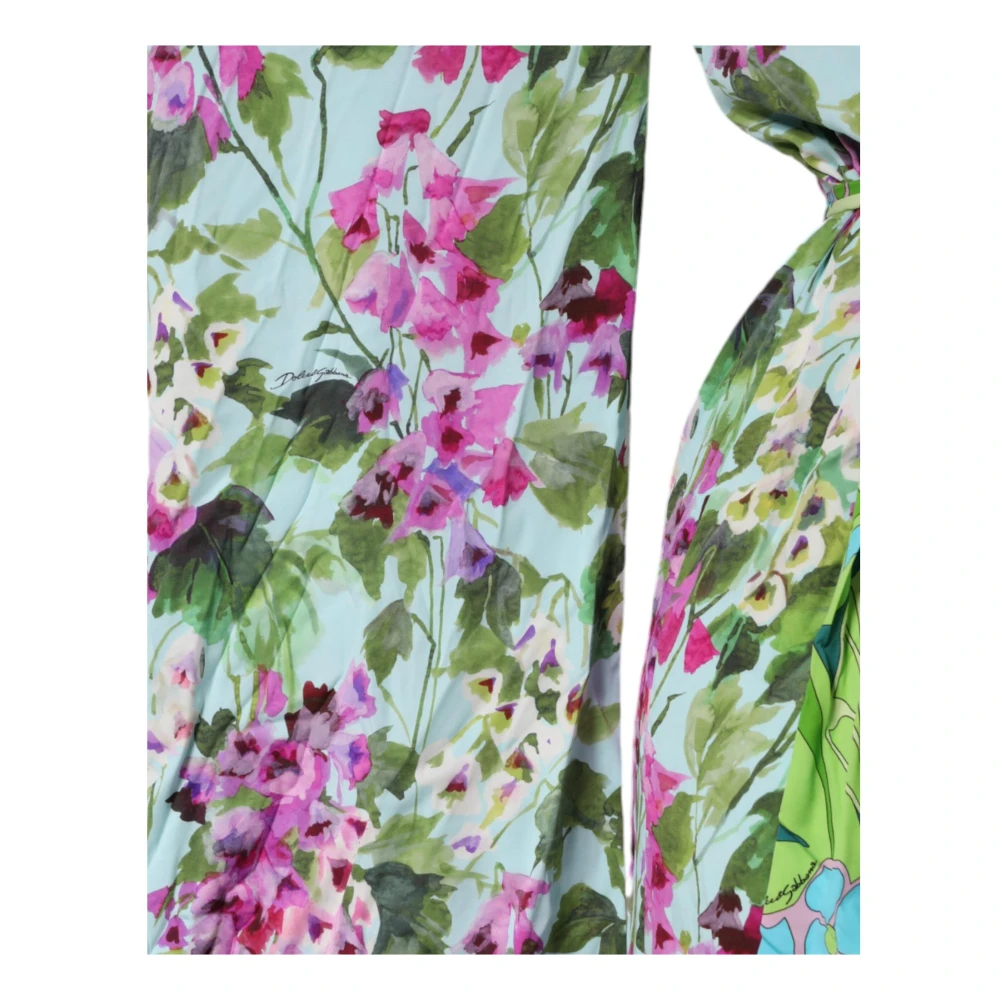 Dolce & Gabbana Bloemenzijden wikkeljurk met riem Multicolor Dames