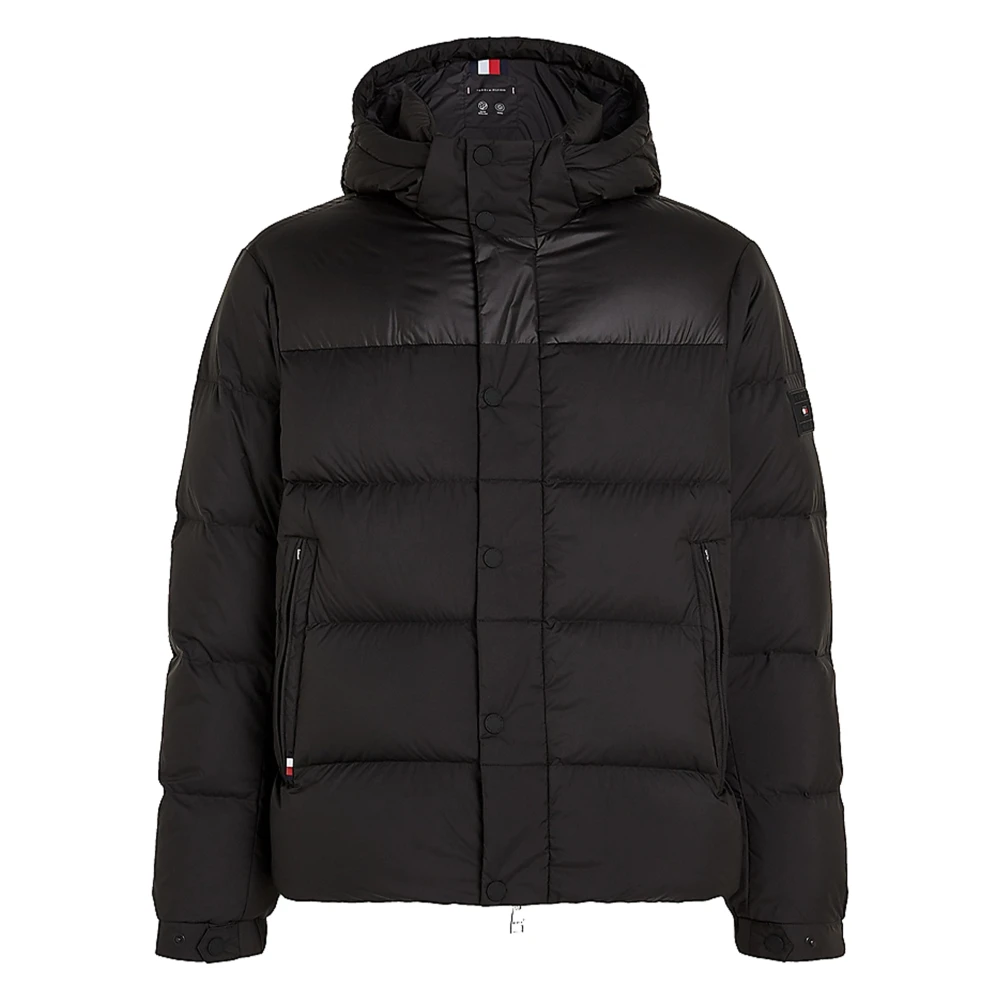Tommy Hilfiger Zwarte Hooded Pufferjas Black Heren