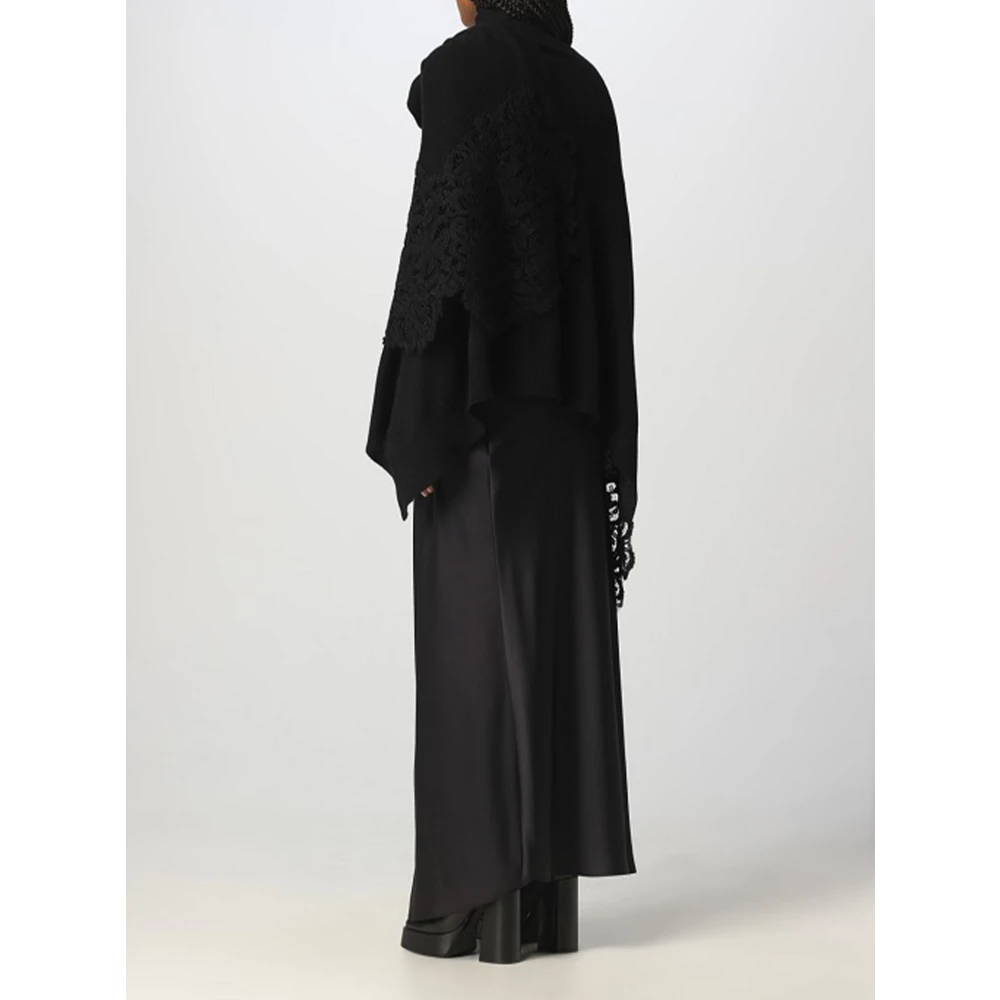 Ermanno Scervino Zwarte Cashmere Wrap Jas Black Dames