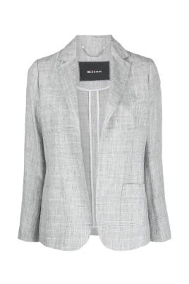 Elegant Grå Linne Blazer
