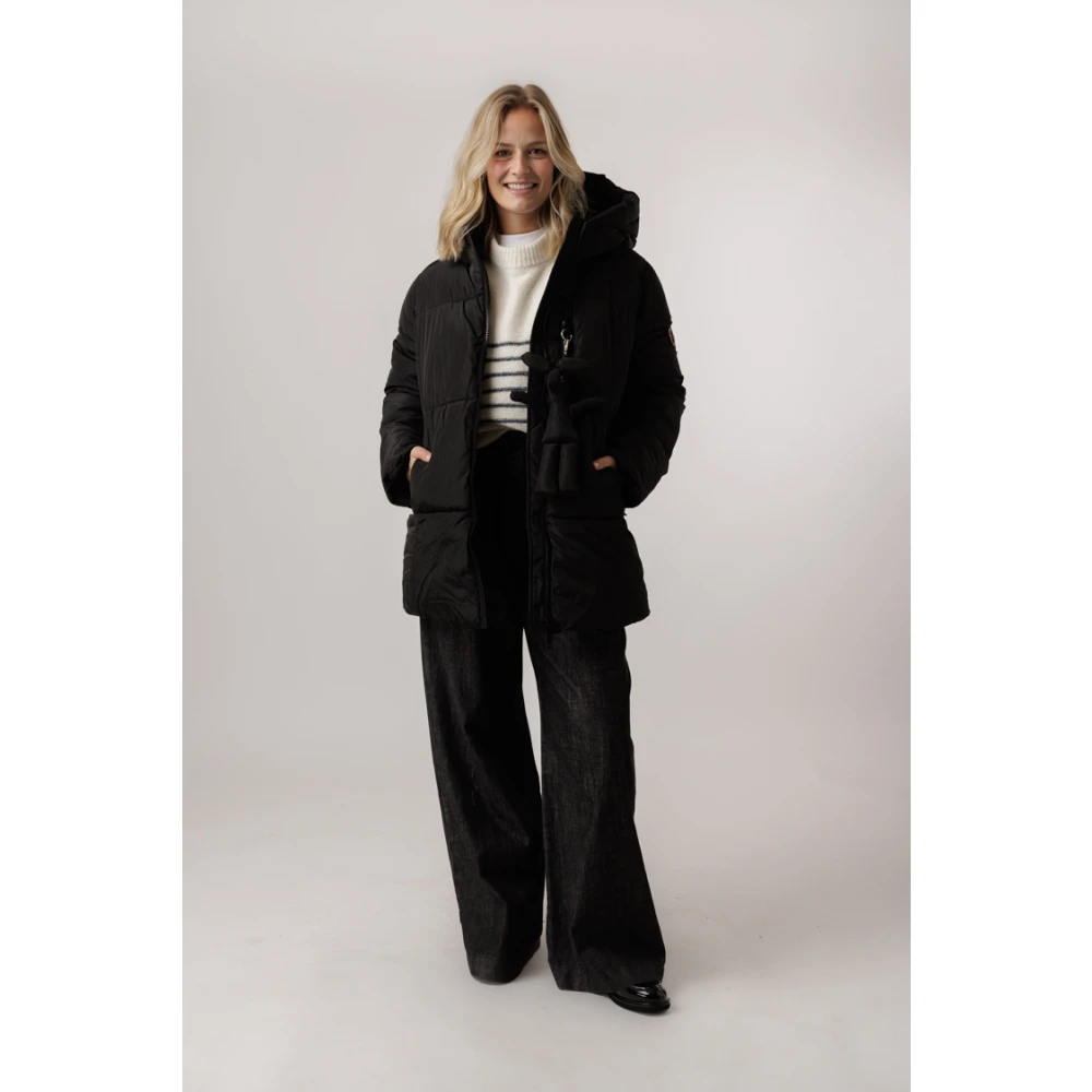 Ottod'Ame Capuchon Lichtgewicht Pufferjas Black Dames