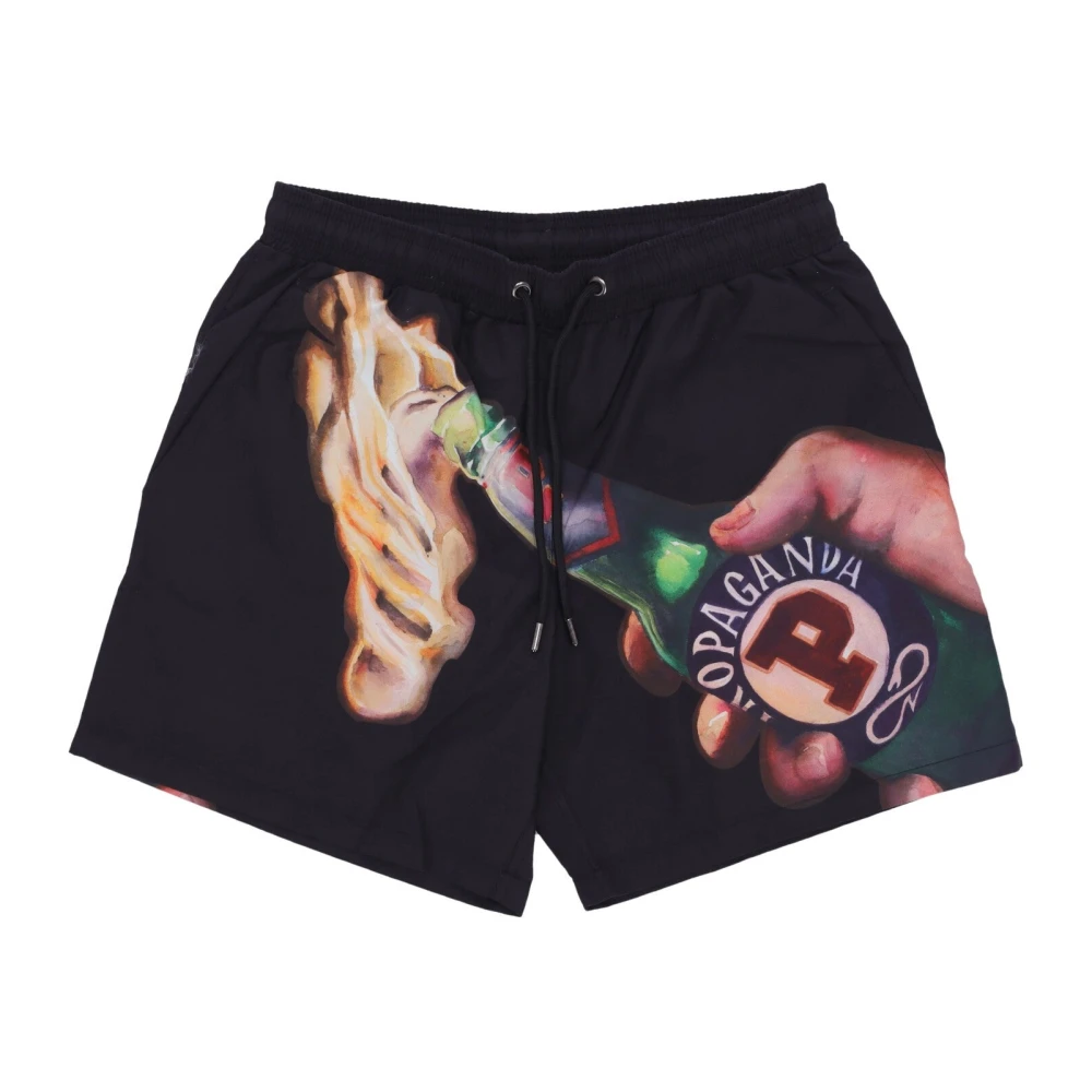 Propaganda Zwarte zwemshorts met mesh Black Heren