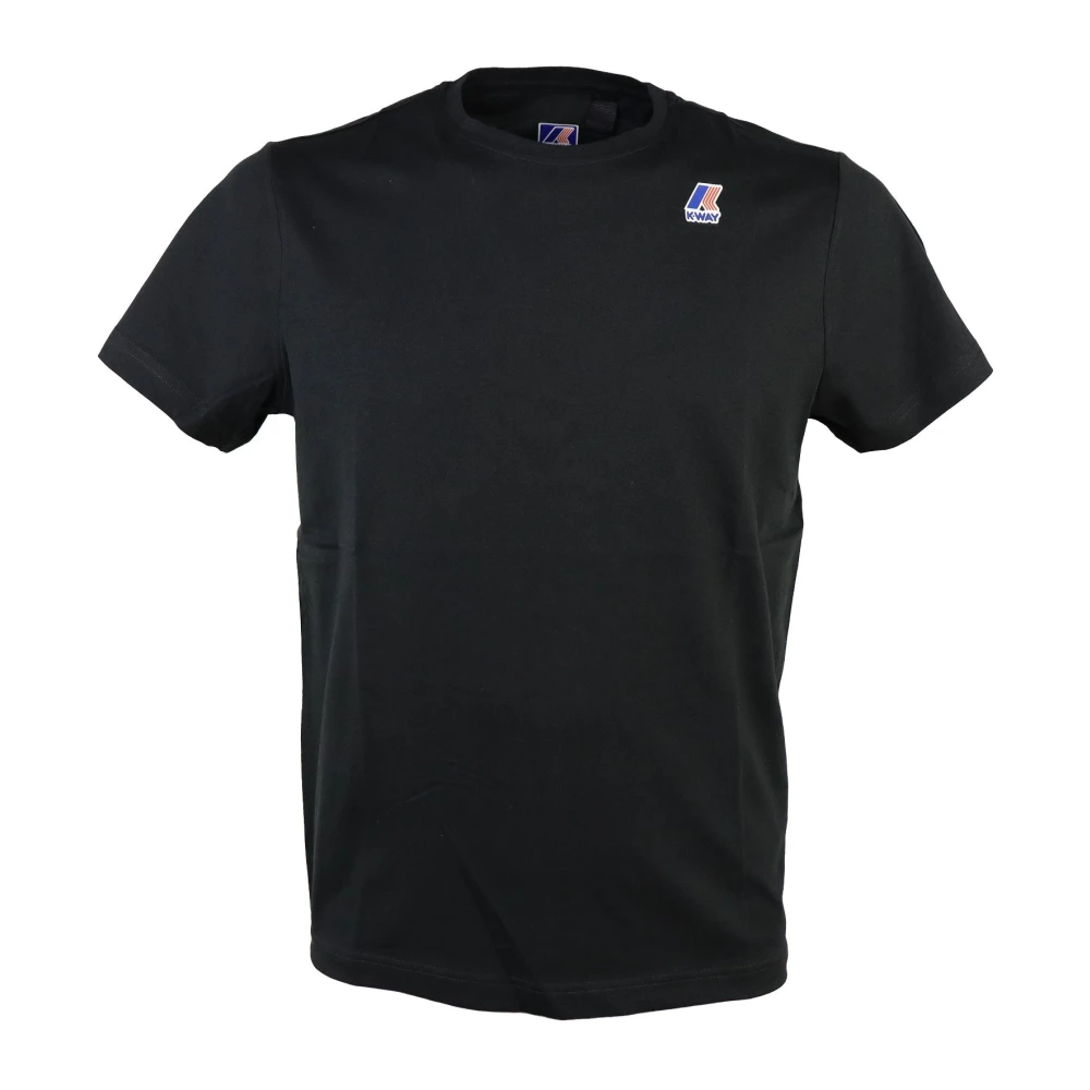 K-way Zwarte Katoenen Slim Fit T-Shirt Black Heren