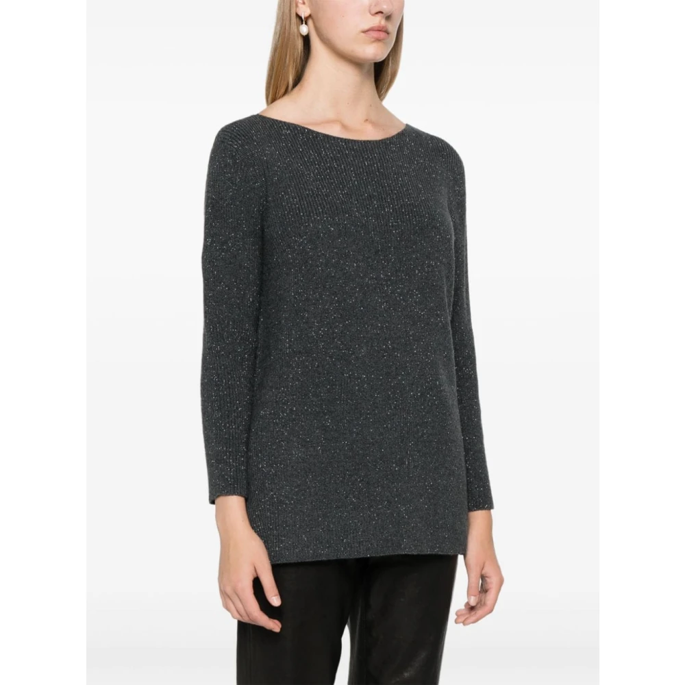 Fabiana Filippi Metallic Visserstrui Sweater Gray Dames